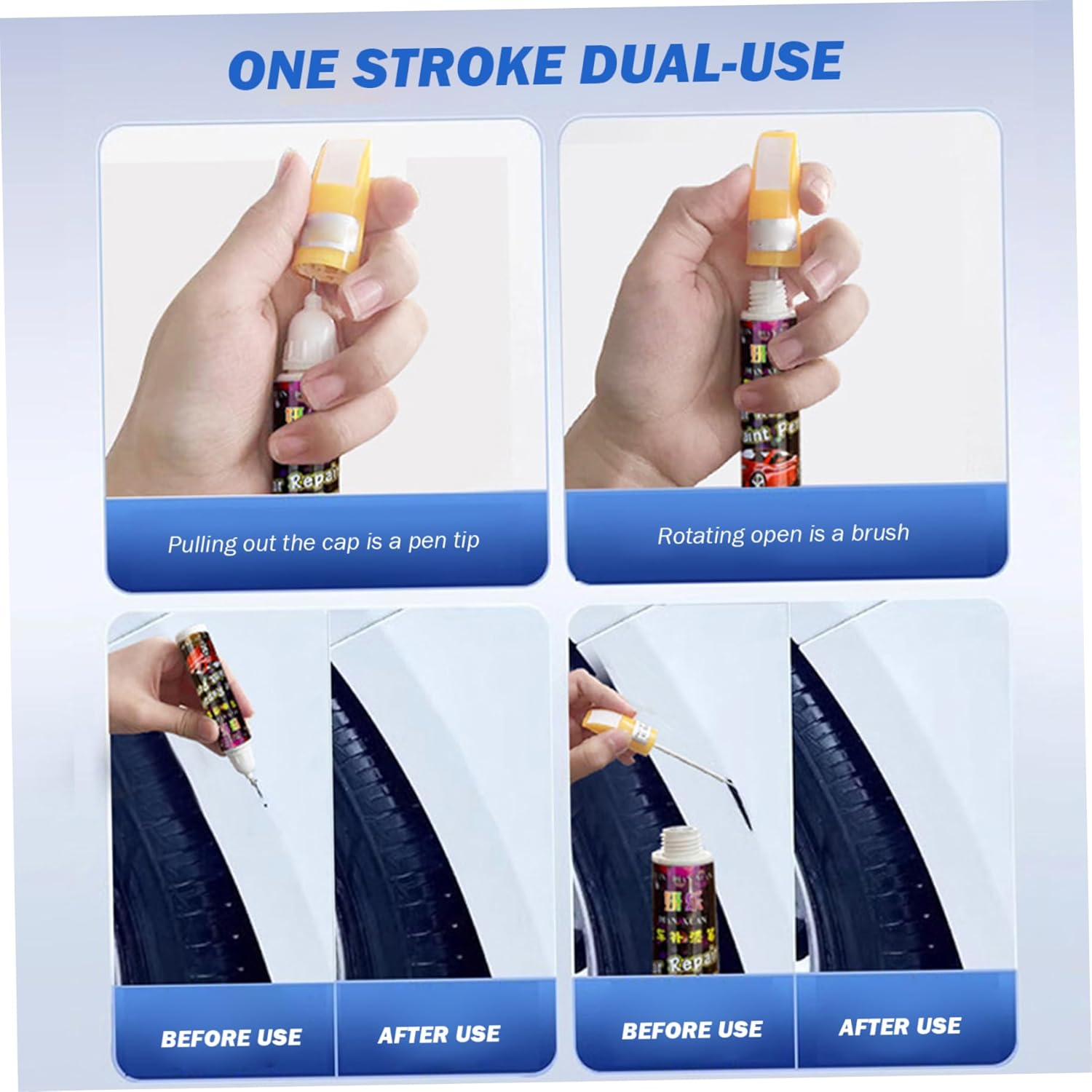 Touch up Paint for Cars, 2PCS Two-In-One Car Touch up Paint, Quick & Easy Solution to Repair Car Pen for SUV, Truck, RV Scratches, Grey- image number 3