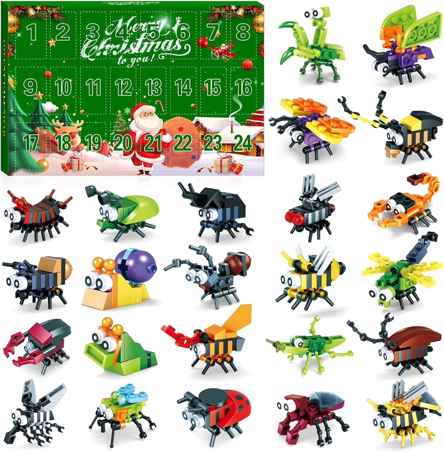 Advent Calendar 2024, 24Pcs Building Blocks Christmas Countdown Calendar Mini Animals Building Block Toys for Kids Boys Girls Xmas Stocking Stuffer Party Gifts 4 5 6 7 8 image number 2