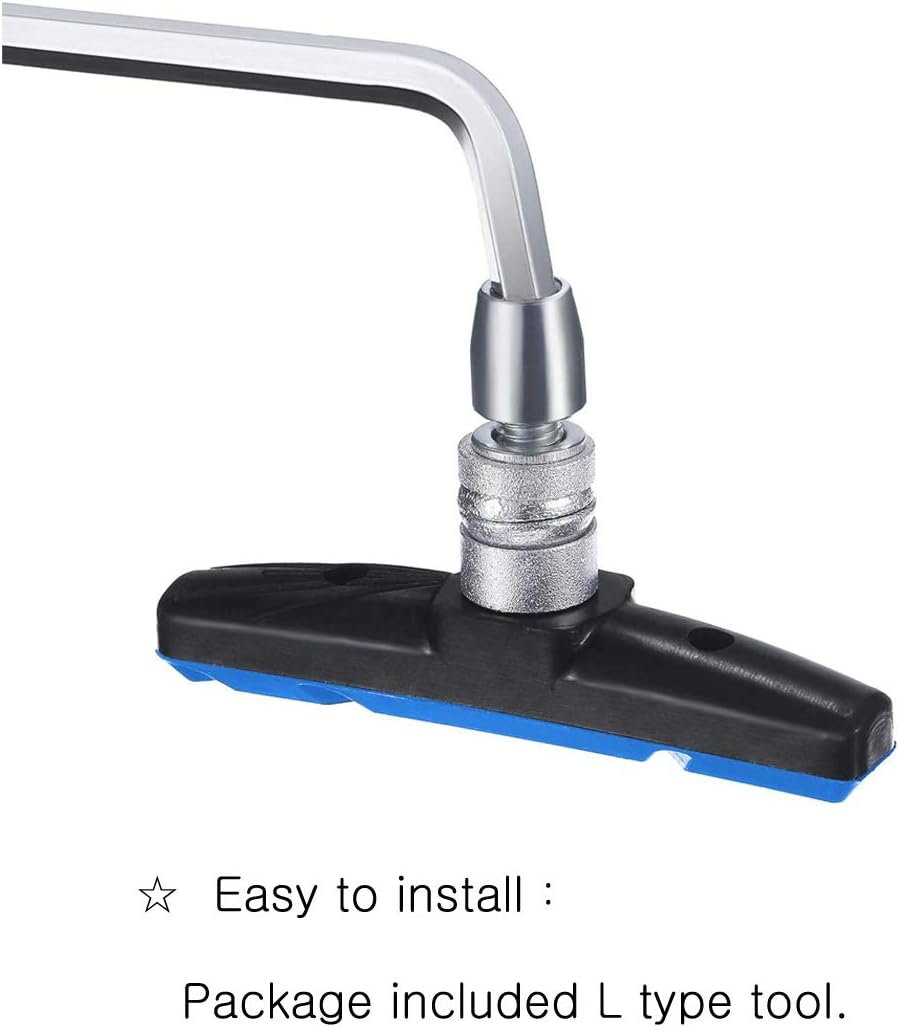 PLATTBK Bike Brake Pads 2 Pairs with Installation Tool No Noise Long 70Mm Rubber Durable V-Brake Pads for Mountain Bicycle image number 5