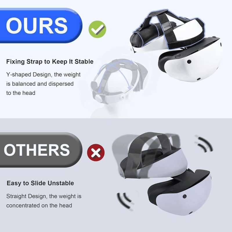 DEVASO Adjustable Head Strap for Playstation VR2, Comfortable and Soft PSVR2 Strap, Reduced Pressure Lightweight PS5 VR2 Accessories for VR Game image number 2
