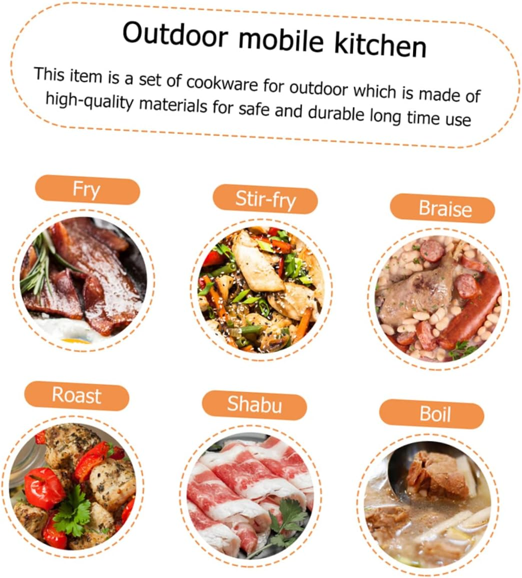 Outdoor Camping Cookware for People Portable Cooking Tool Teapot for Camping for Hiking and Picnics image number 5