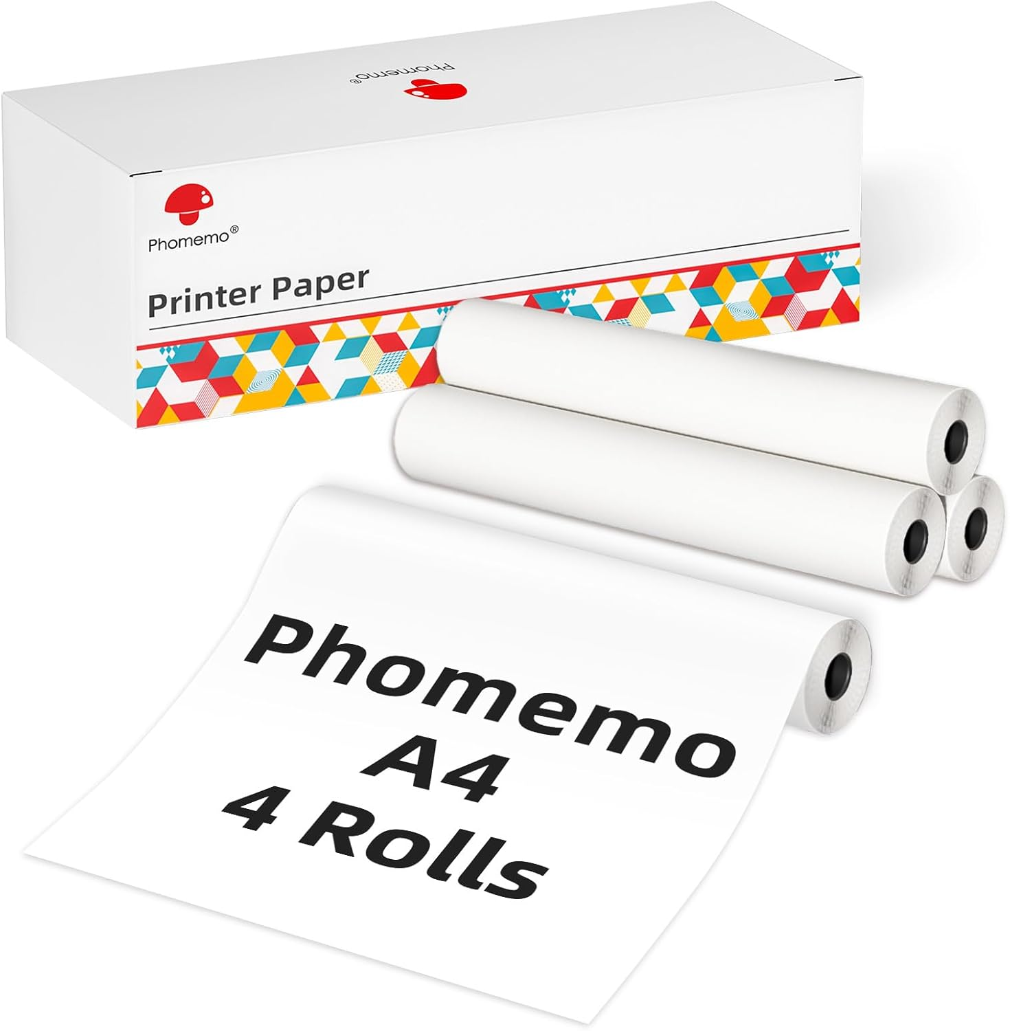 Phomemo M832 Thermal Printer Paper 4 Rolls, A4 Quick-Dry Thermal Roll Paper Compatible with M832 M835 M834 M833 Portable Printer image number 2