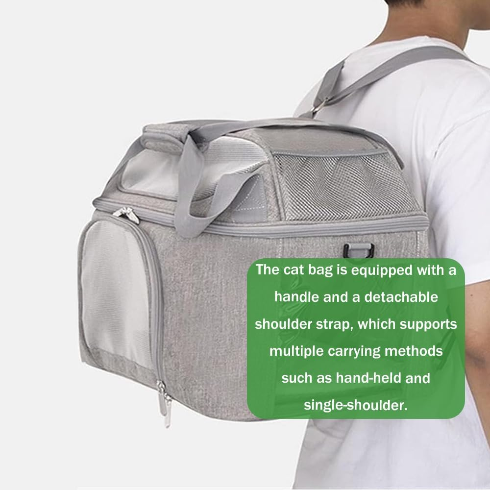 Portable Large Cat Cage, Foldable Soft-Sided Pet Bag, Breathable Outdoor Cat Carrier, Suitable for Small Dogs and Cats, Suitable for Indoor and Outdoor Parties, Outdoor Camping, and Travel. (Pink) image number 4