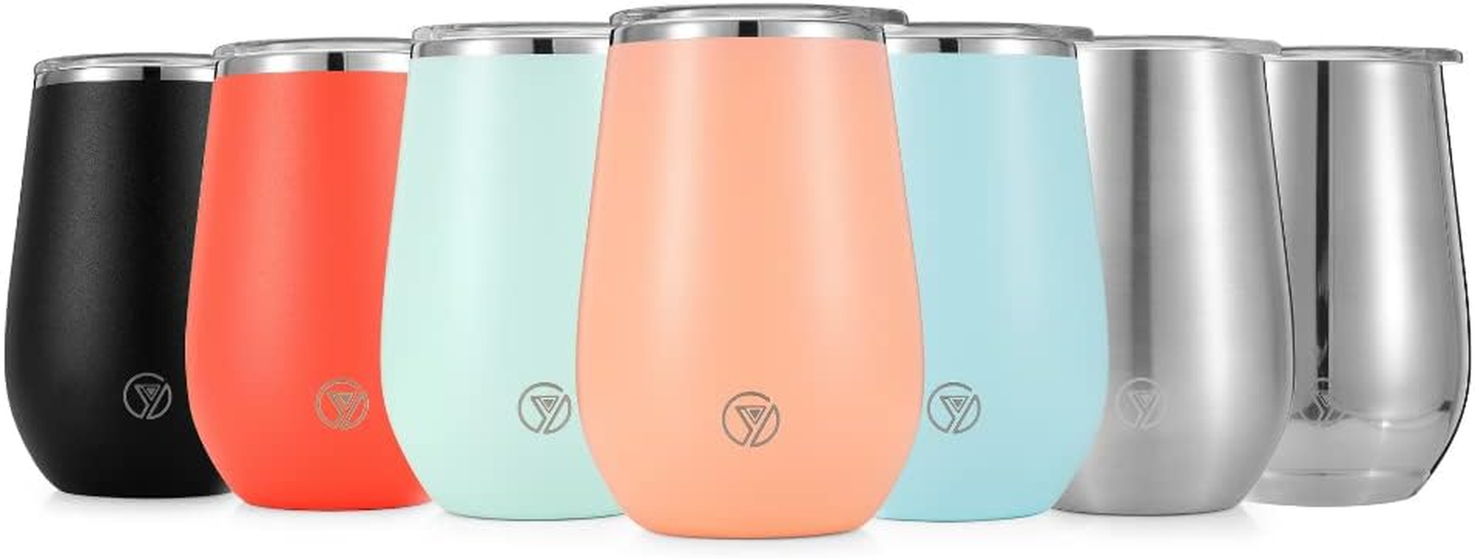 Stylish Stemless Cocktail Wine Glass Tumbler 12Oz - Double Wall Insulated Cup - Splash Proof Lid - Food Safe - Non-Corrosive Stainless Steel with Anti-Slip Powder Coating (Blush Rose Gold) image number 5