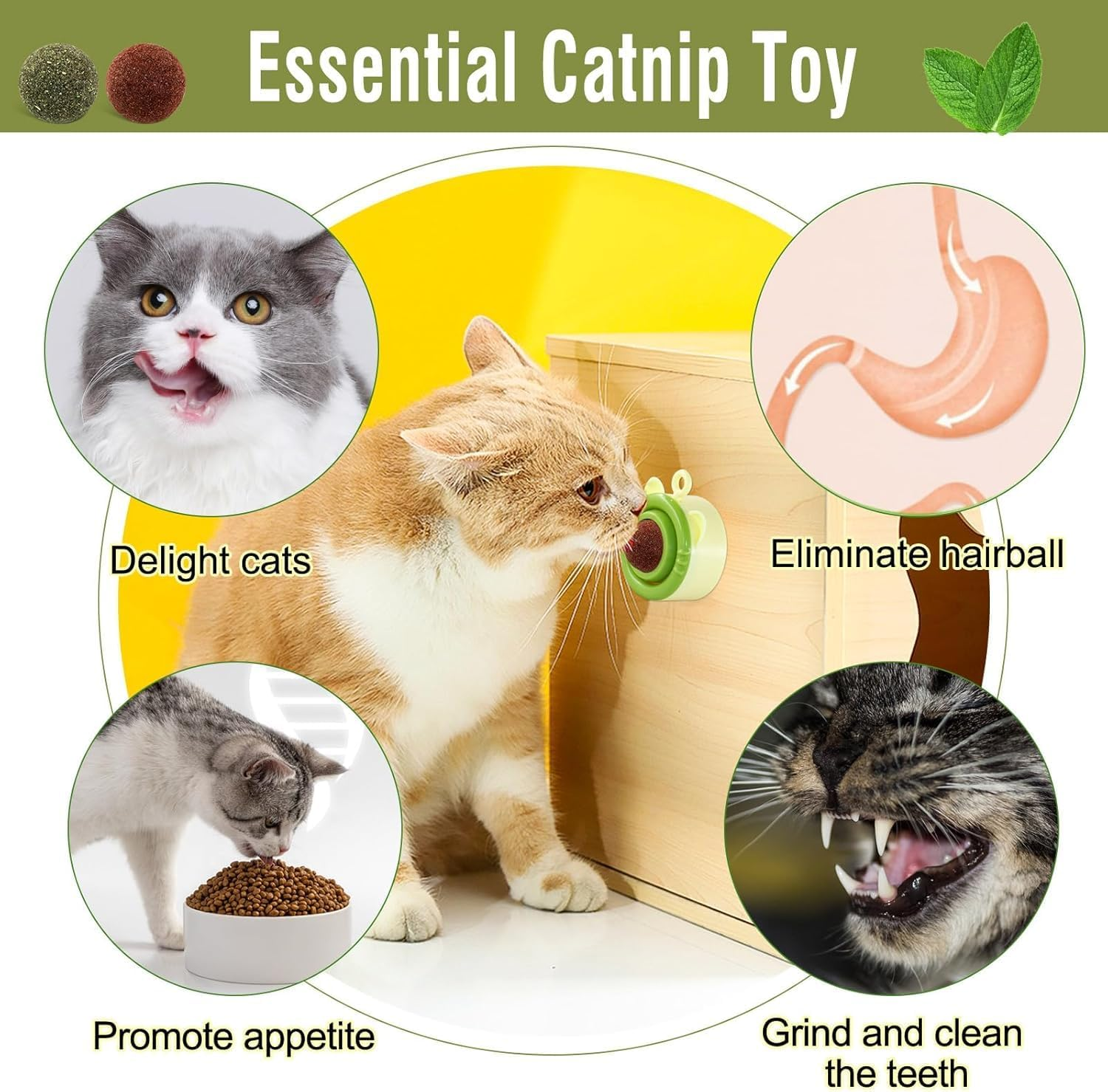 3PCS Cat Molar Scratch Toys, Self Play Extended Cat Cotton Rope Toys with Silvervine Fruit, Natural Catnip Kittens Cat Chew Toy for Teeth Cleaning, Interactive Cat Dental Stick for Cat Kitty (4 PCS) image number 6