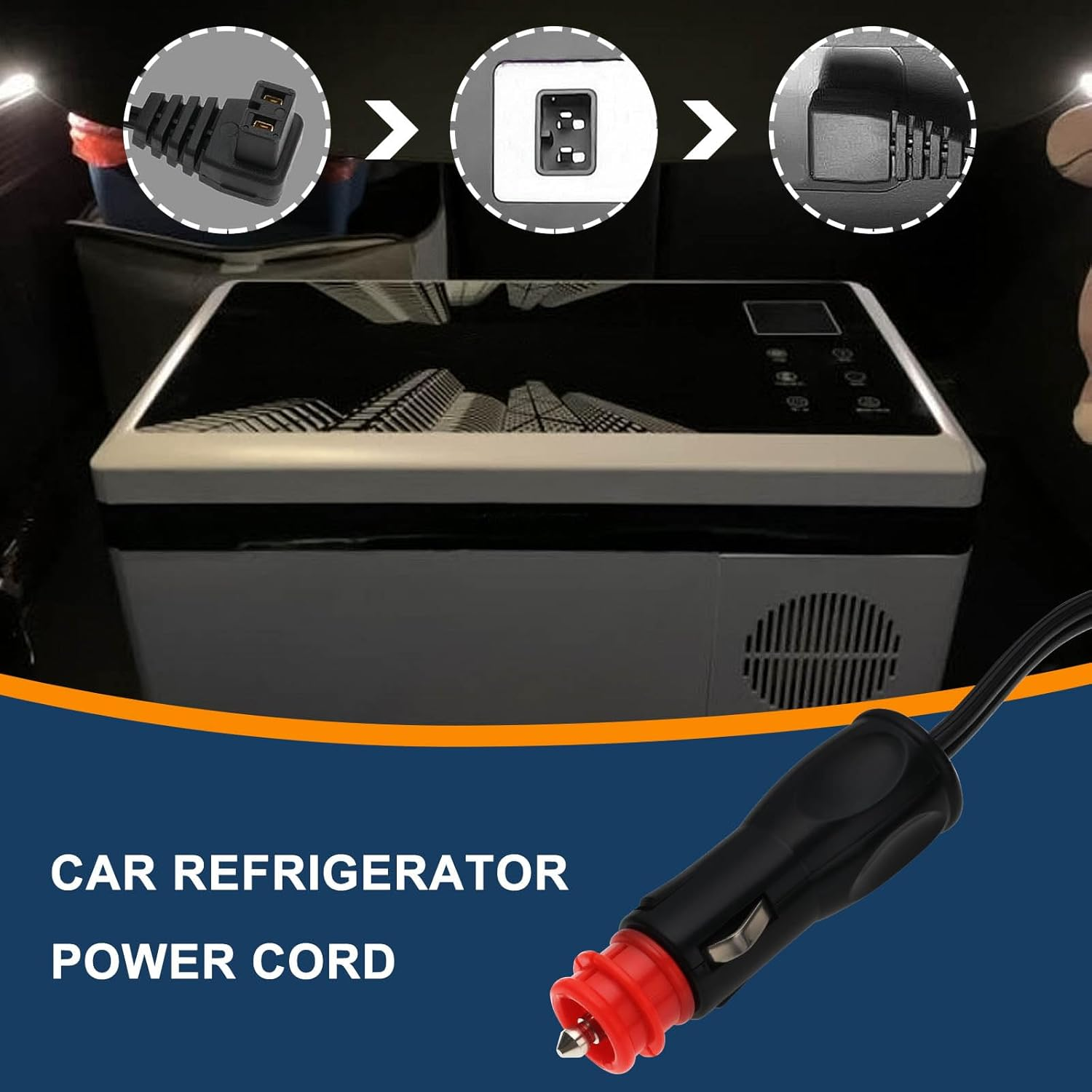 Emsea 1X12V DC Power Adapter Car Charger Fridge Cord Car Refrigerator 2M 16AWG Extension Cable Compatible with WAECO CF CDF Power Supply Box image number 3