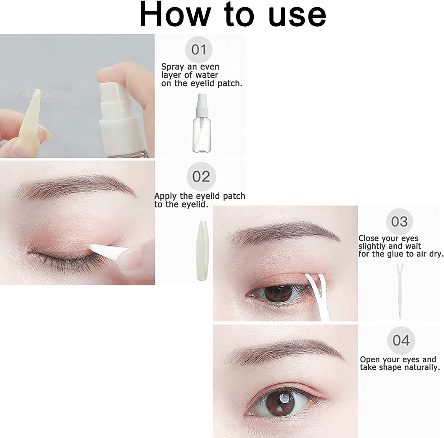 Folmywy Invisible Lace Double Eyelid Sticker Fiber Eyelid Lift Strips Breathable Waterproof Instant Eye Lift Makeup Party(Mix 90 Pairs) image number 1