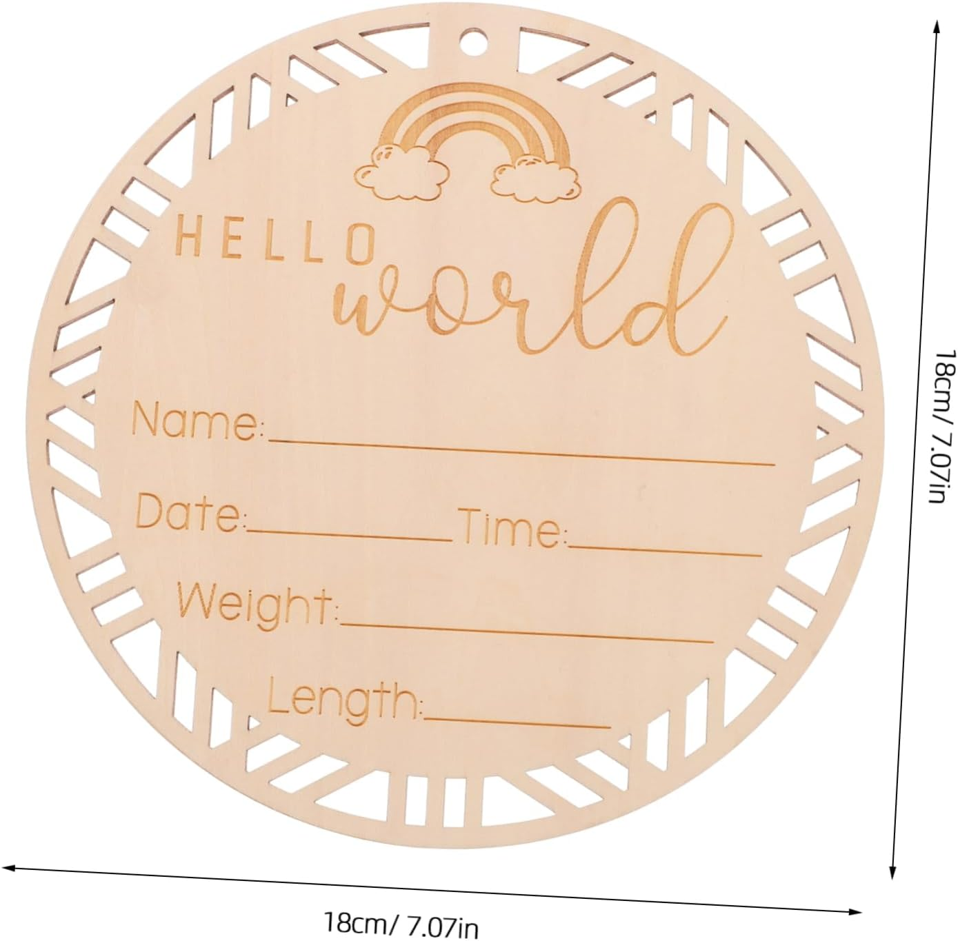 Generic Wooden Announcement Sign Smooth Polished round Nursery Decor Plaque Newborn Milestone Photo Prop for Birth Announcement and Growth Tracking Gift image number 5