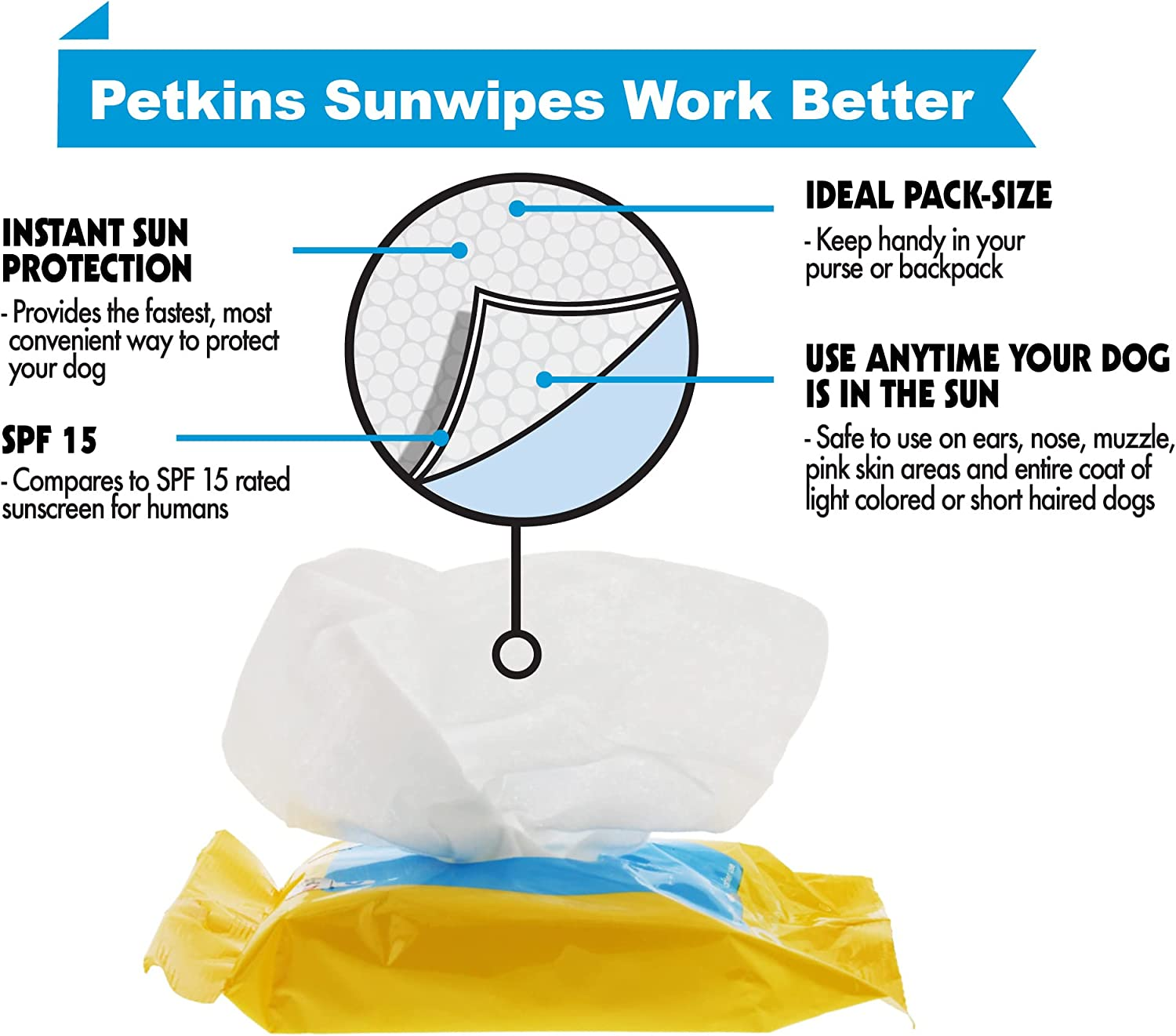 Petkin 5401 Doggy Sunwipes, 20 Pack image number 2