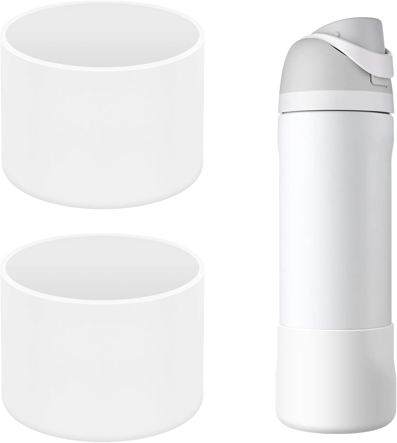 2 PCS Silicone Water Bottle Boot for Owala Freesip 24 Oz, Anti-Slip Protective Sleeve Bottom Bumper Protector for Twist and Flip Stainless Steel Water Bottles