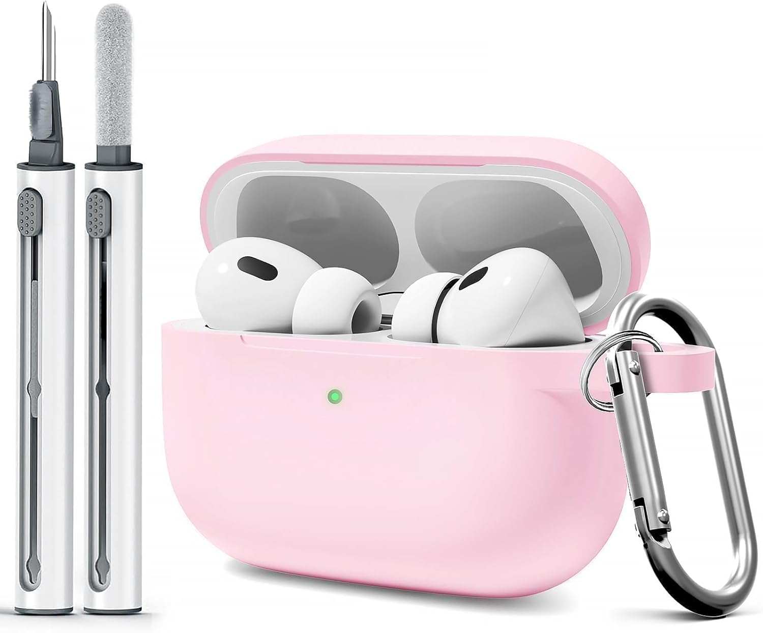 For Airpods Pro Case Cover with Cleaner Kit,Soft Silicone Case for Apple Airpod Pro 1St/2Nd Generation,Airpods Pro/Pro 2 Case Accessories with Keychain-Denim Blue