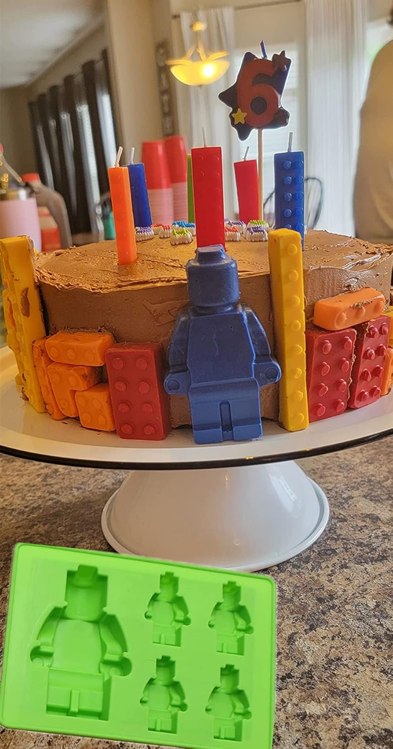 Building Brick Candy Mold Silicone Chocolate Robot Mold Set of 3 Ice Trays Ideal Making Melted Chocolate Fondant Cake Jelly Ice Cube for Kids Party image number 5