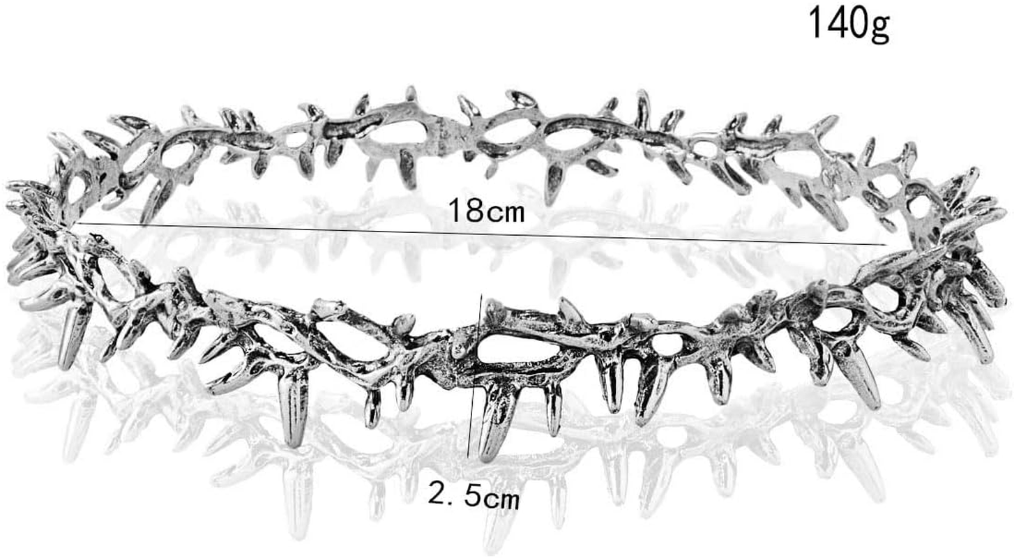 Queen King Alloy Thorn Headband Crown for Wedding Birthday Prom Costume Cosplay Headpiece image number 1