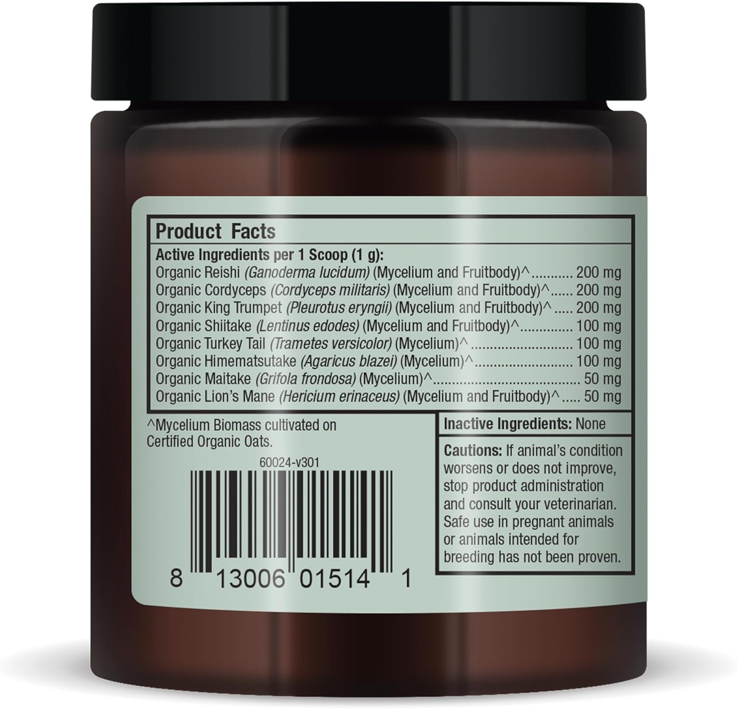 Dr. Mercola Bark & Whiskers Organic Fermented Mushroom Blend - Cat & Dog Supplement - Supports Digestive & Immune Health - Free from Additives, Filler & Gluten - 2.11 Oz. (60 Scoops) image number 6