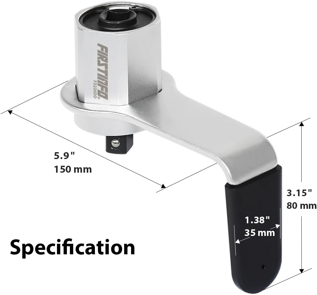 FIRSTINFO F3220DD 600 Nm Manual Torque Multiplier, 3.4:1 Compact Torque, 1/2-Inch Drive (Male) to 1/2-Inch Drive (Female) Adaptor, Max. 600 N.M., Labor Saving Tool for Lug Nut Tire Change