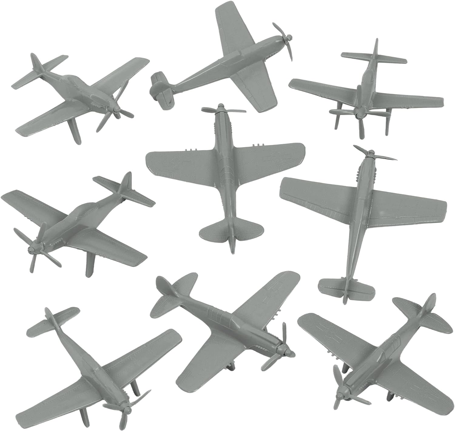 Tim Mee Toy Timmee WW2 Fighter Ace Planes - Tan 9Pc Plastic Army Men Airplanes USA Made 67727