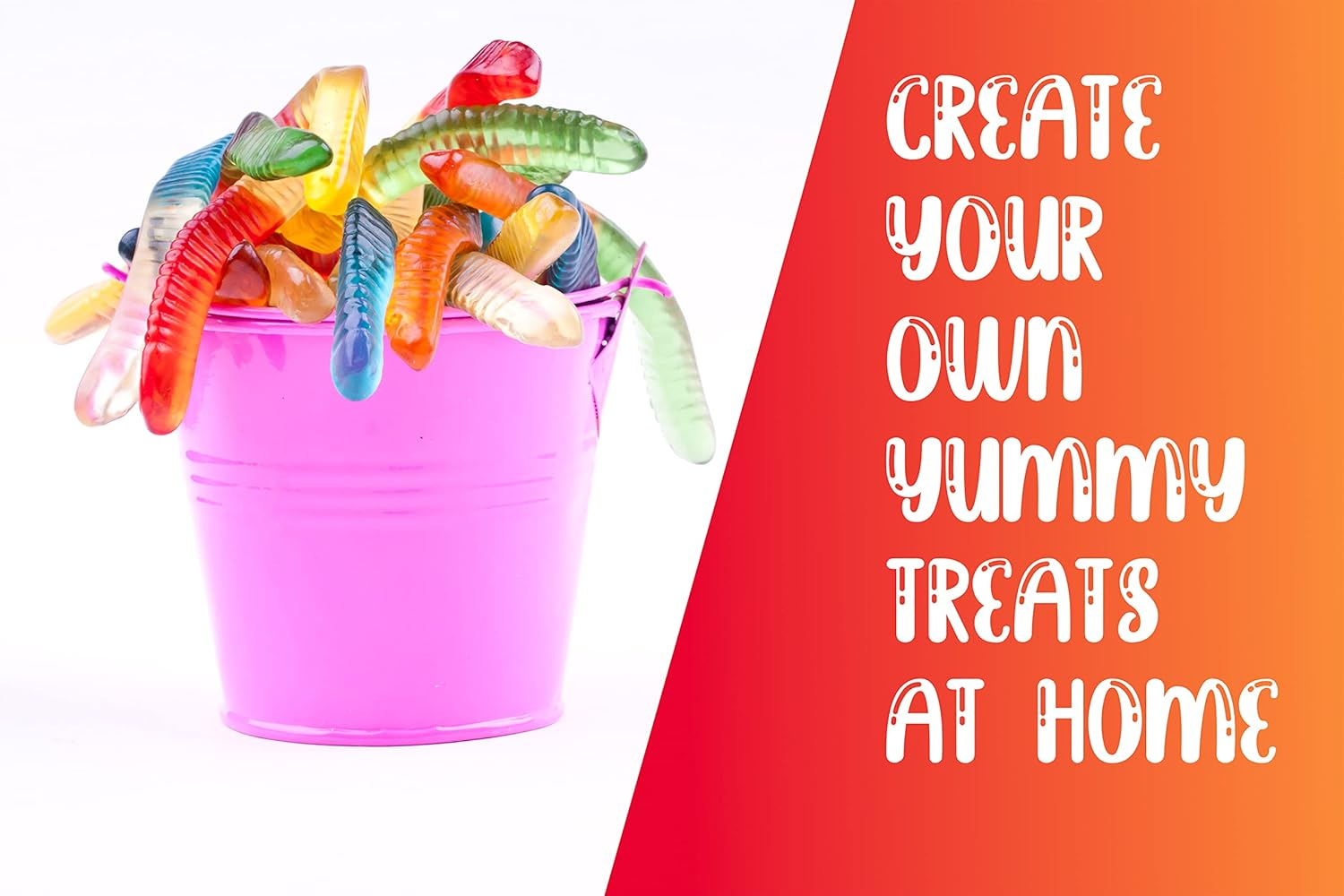 Better Kitchen Products, 3 Piece, 20 Cavity Silicone Gummy Worm Molds with 3 Matching Droppers, Purple, Aqua and Lime image number 1