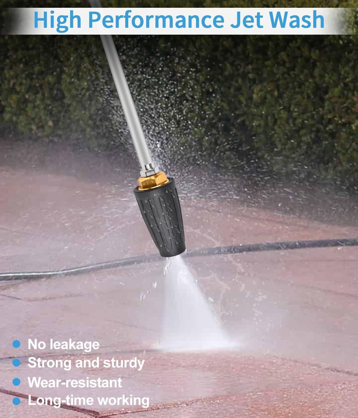 Pressure Washer Turbo Nozzle 4000 PSI - 360&deg; Rotating with 1/4 Inch Quick Connector for Cleaning Brick, Concrete, Vinyl Surfaces (4.0 GPM) image number 6