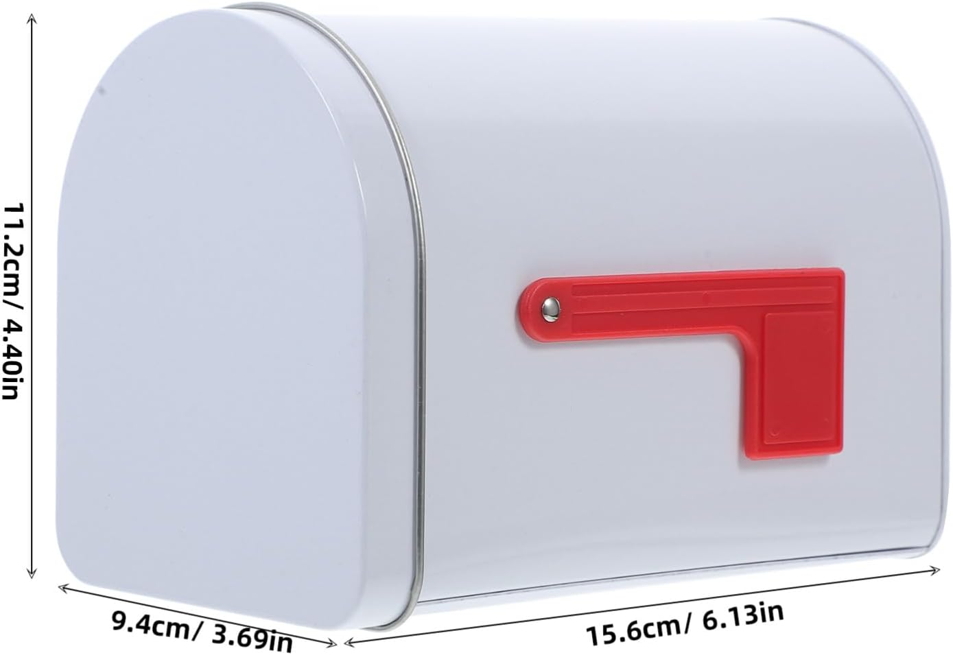 Mini Tinplate Mailbox: 6.13X4.4X3.7In Kids Present Letter Can for Pretend Play, DIY Crafts - Decorative Outdoor Tin Box image number 5