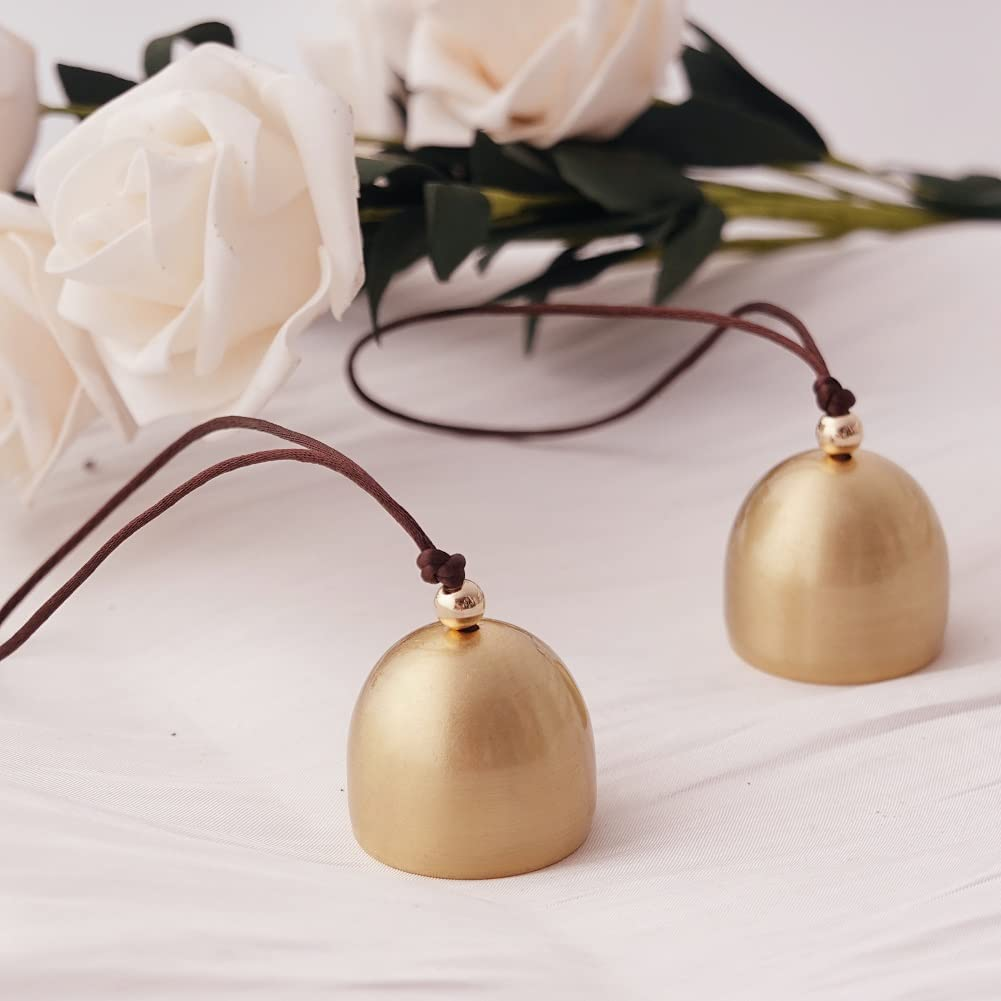 2Pcs Small Hanging Bells Decoration Camping Tent Fengshui Bell for Good Luck Wealth and Safe Window Home Pendant Wind Chime image number 1