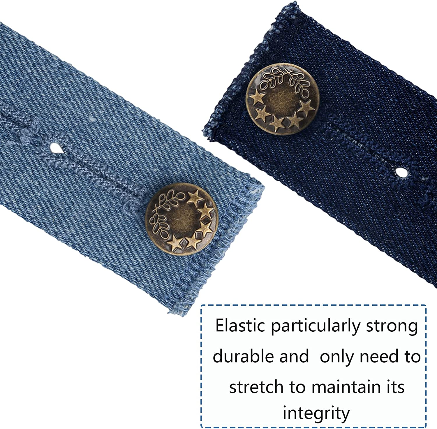 Luter Adjustable Waistband Extenders Jeans Extenders with Mental Button for Pregnancy Men Women Trousers Pants Slacks Skirts image number 2