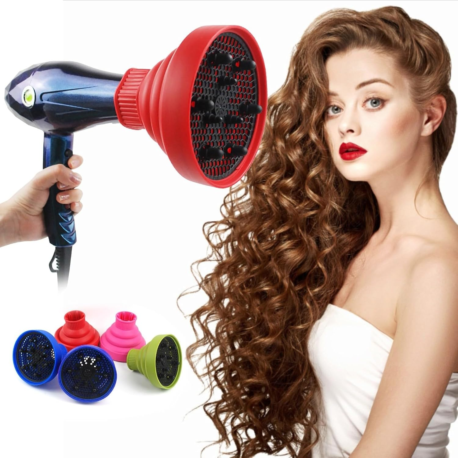 Hair Difuser Attachment Universal Diffuser Hair Dryer for 1.57-Inch to 1.99- Inch Blow Dryer, Hair Diffuser for Curly Hair and Natural Wavy Hair (D)