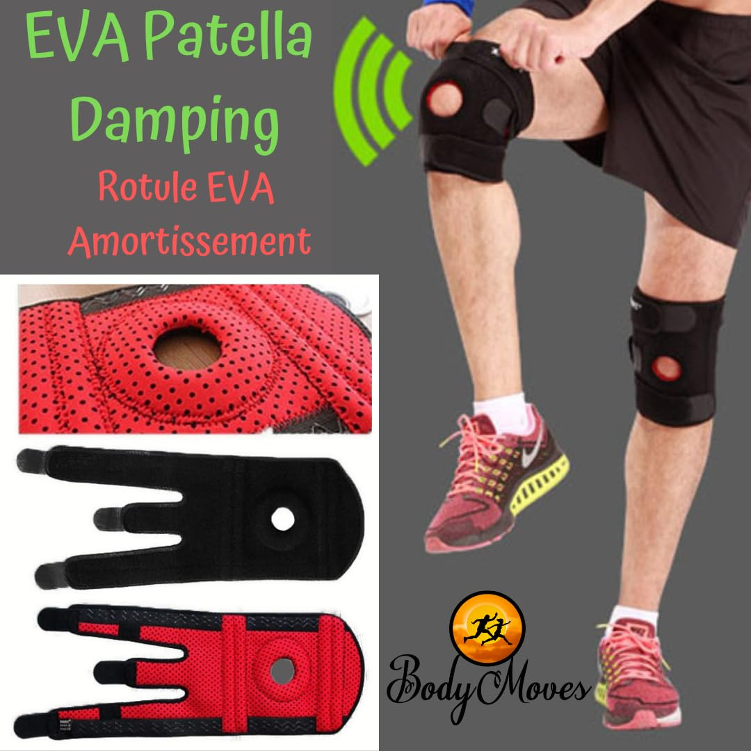 Bodymoves Kid'S Knee Brace Support plus Hot and Cold Ice Gel Pack for Stabilizing Patella Meniscus Tear Ligament Injury Prevention - Black image number 4