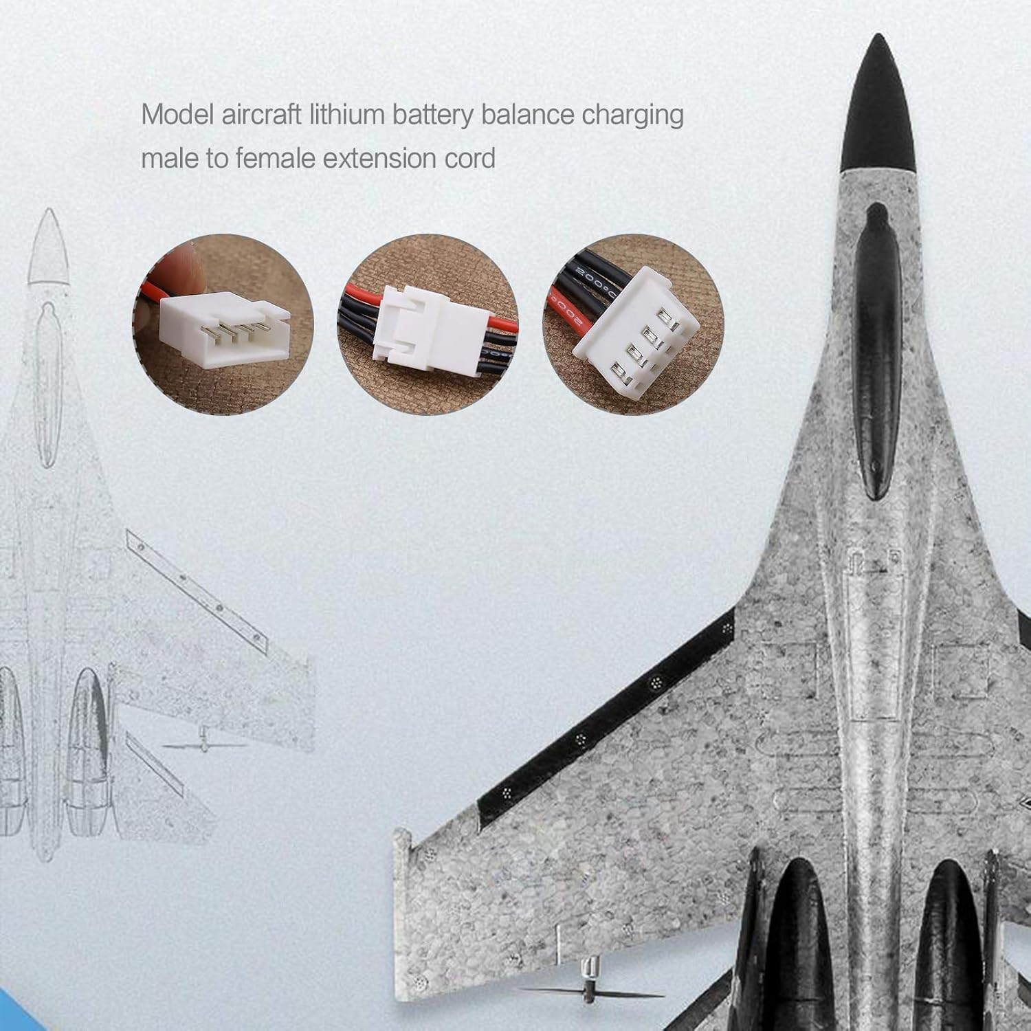 Emsea 2S-6S LIPO Battery Balance Charging Extension Cables JST-XH 2.54Mm Male Female Connector 22AWG Wires for RC Helicopter Drone Quadcopter 5 Pack image number 2