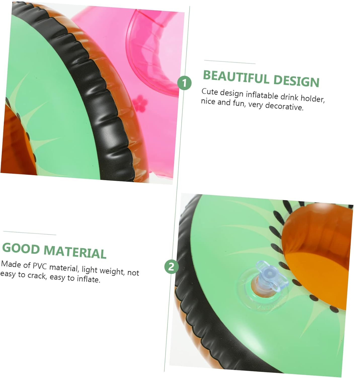 SAFIGLE 4Pcs Inflatable Drink Holder Pool Drink Float Inflatable Cup Holders for Adults Swimming Pool Party image number 3