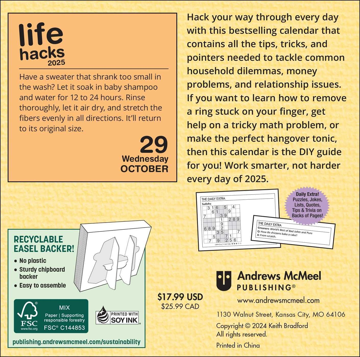 Life Hacks 2025 Day-To-Day Calendar