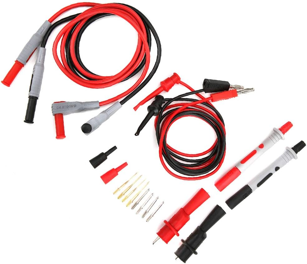 P1308B Test Probe Kit,Heat and Cold Resistant Banana Plug Test, Test Kit Banana Plug to Test Hook Cable Probe Test Clip Set for Multimeter image number 5