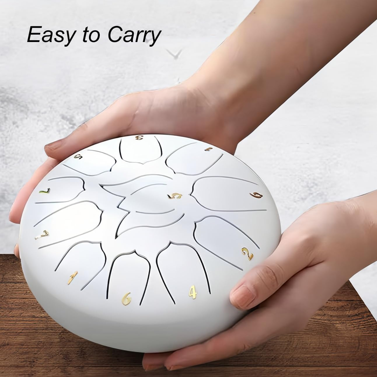 Lancoon Steel Tongue Drum with 6 Inch 11 Notes D Major Percussion Instrument Clear Sound Drumsticks Carrying Bag Handpan Drum Anti-Corrosion for Meditation Music Activity