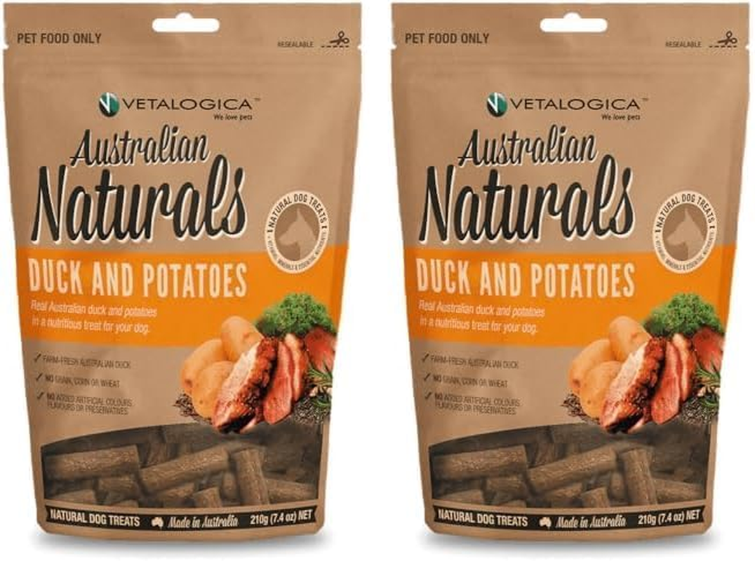 Vetalogica Australian Naturals High Protein Grain Free Small & Medium Breed Duck and Potato Treats for Dogs 210 G