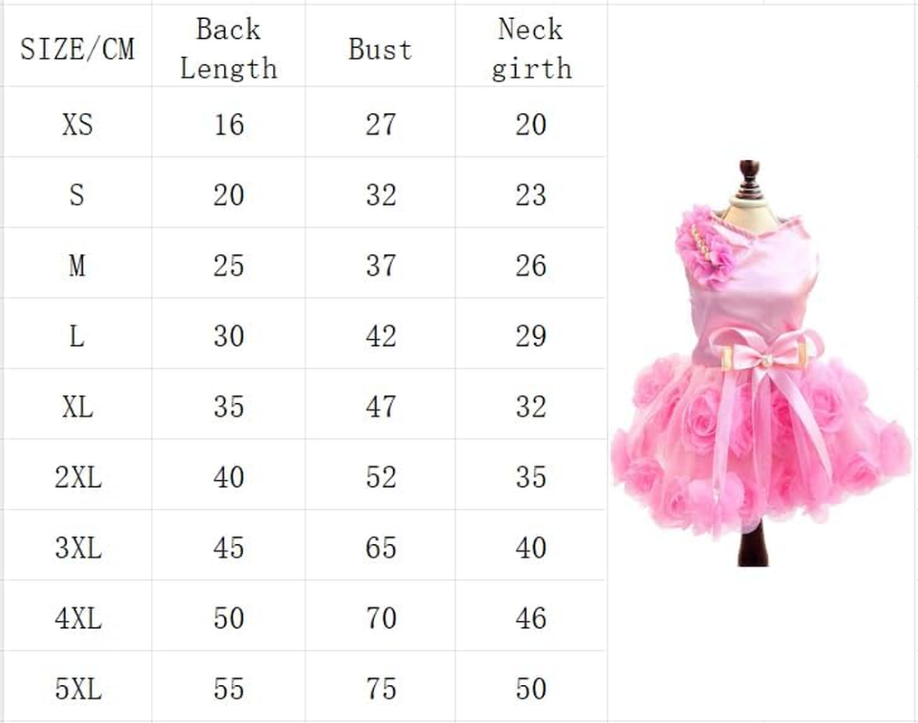 Pet Small Dog Wedding Dress with Bowknot Birthday Party Costume Satin Rose Pearls Girl Formal Dress (Pink, XXL) image number 3