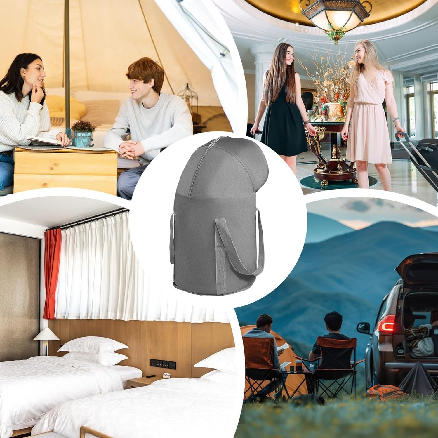 Foot Bath Bucket, Foldable Foot Bath Basin Foot Wash Bag with Knee Cover, Foot Spa Bucket Pedicure Foot Spa Tub Bag for Outdoor, Laundry, Camping Use - Pink image number 3