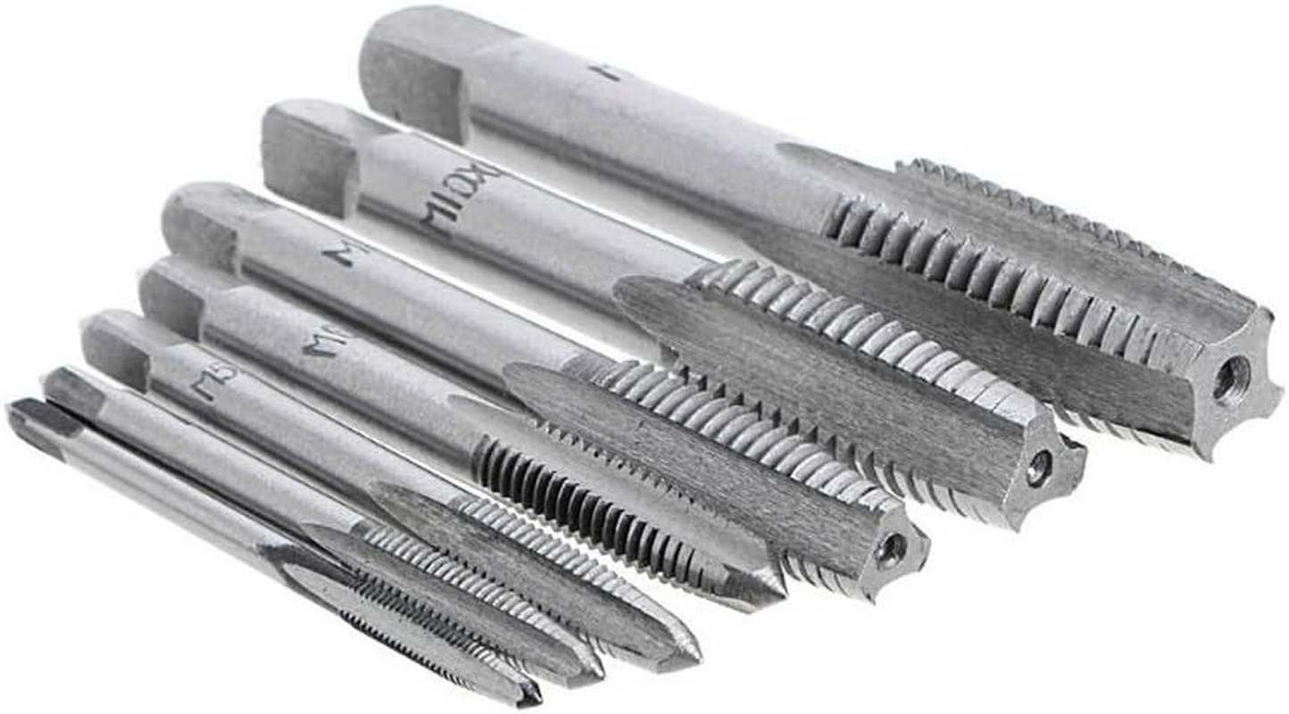 QISF 7Pcs Bearing Steel Metric Screw Thread Tap M3-M12 Plug Tap Set(Wrench Is Not Include) image number 2