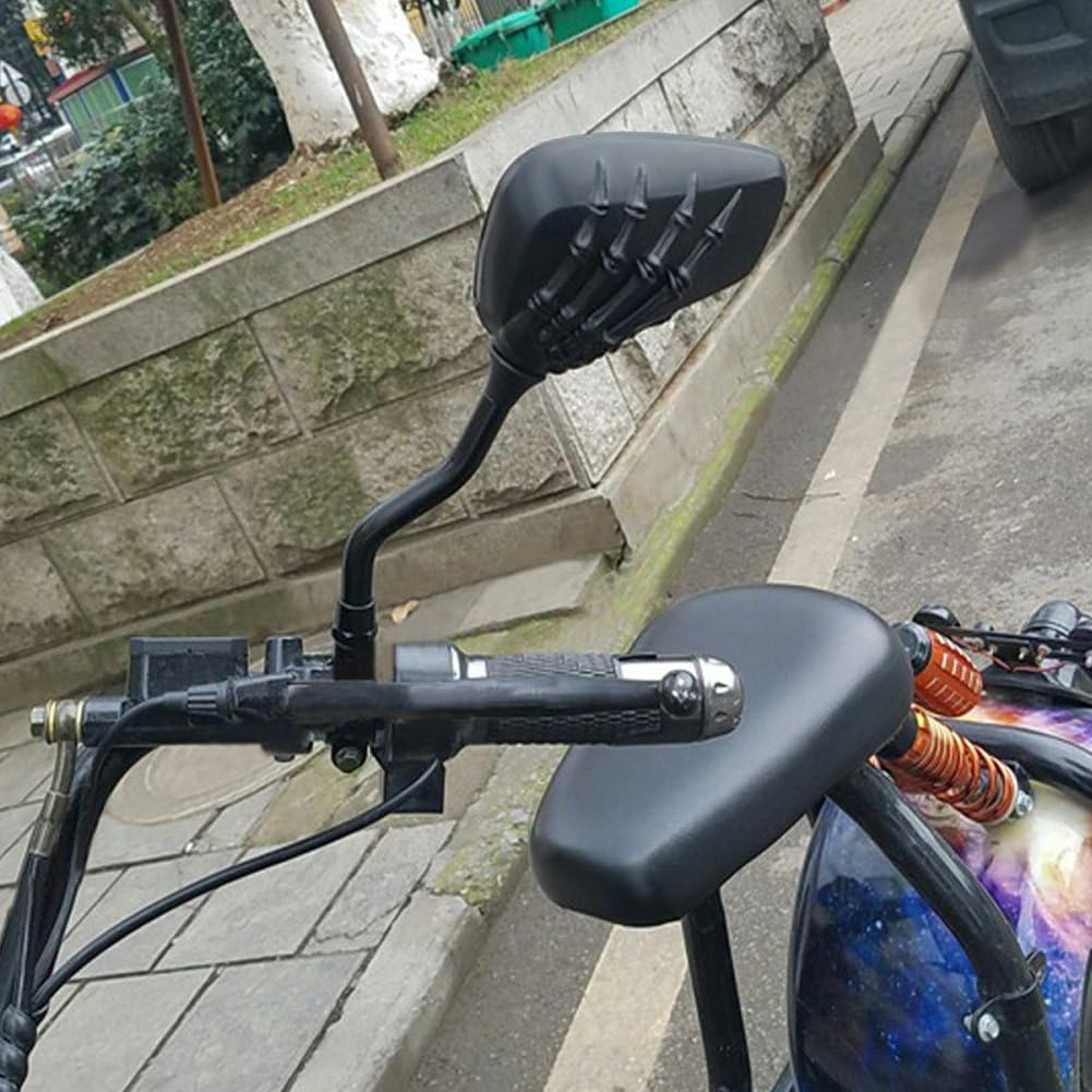 1 Pair Bicycle Mirror Bicycle Rear View Mirror Blindsight Multi Angle Adjustable Bike Mirror Billet Aluminum Chrome Plated outside Bike Side View Mirrors Skull Claw Style image number 3