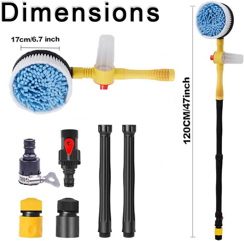 Effortless Car Cleaning with 360&deg; Spin Mop & Microfiber Brush - Detachable & Extendable Scrub for Car, Home, and Garden Use image number 1