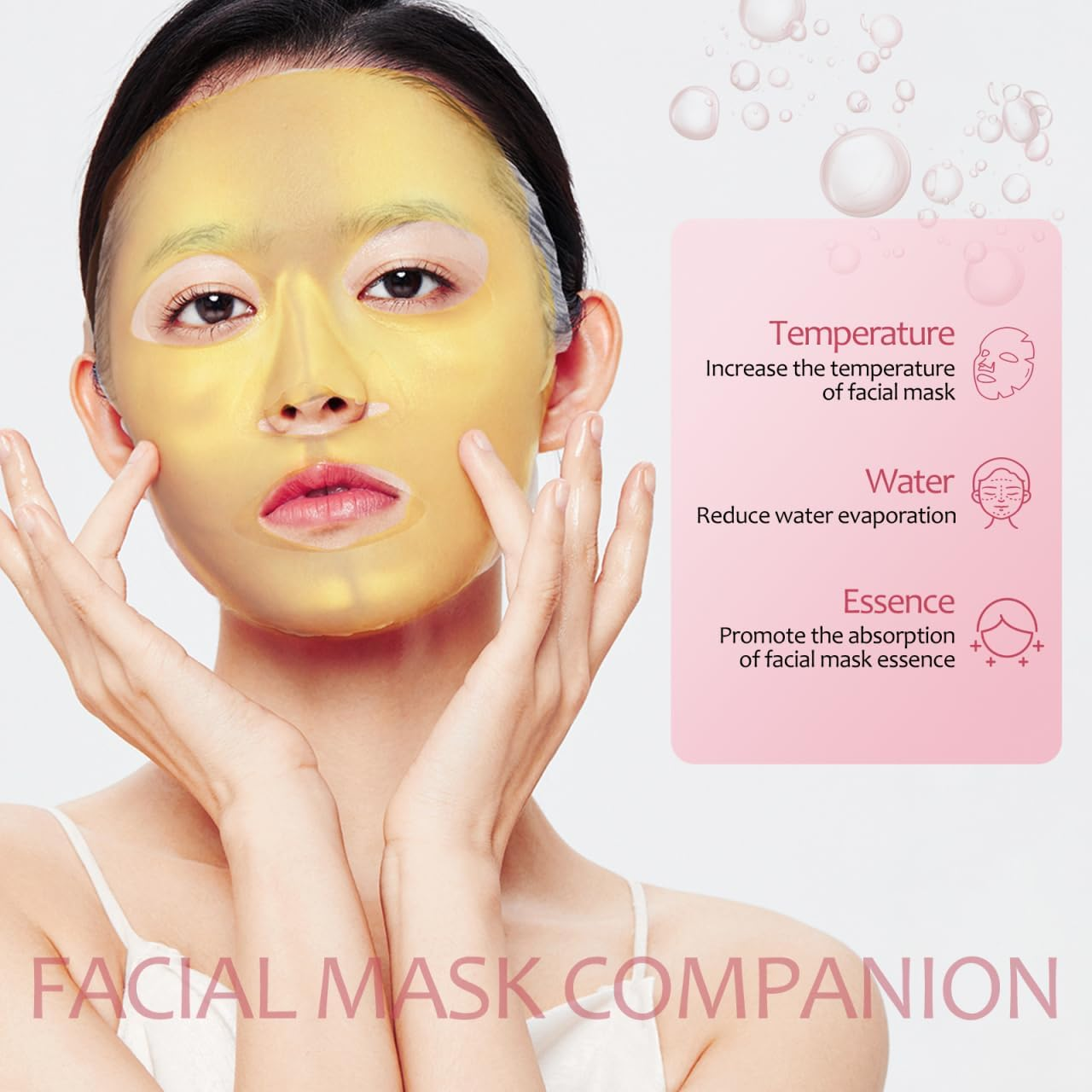 Reusable Silicone Face Mask Covers with Ear Hooks for Moisturizing Skin Care 3-Pack 10.63X6.69 Inch Protective Cover for Home Spa and Beauty Routine image number 6