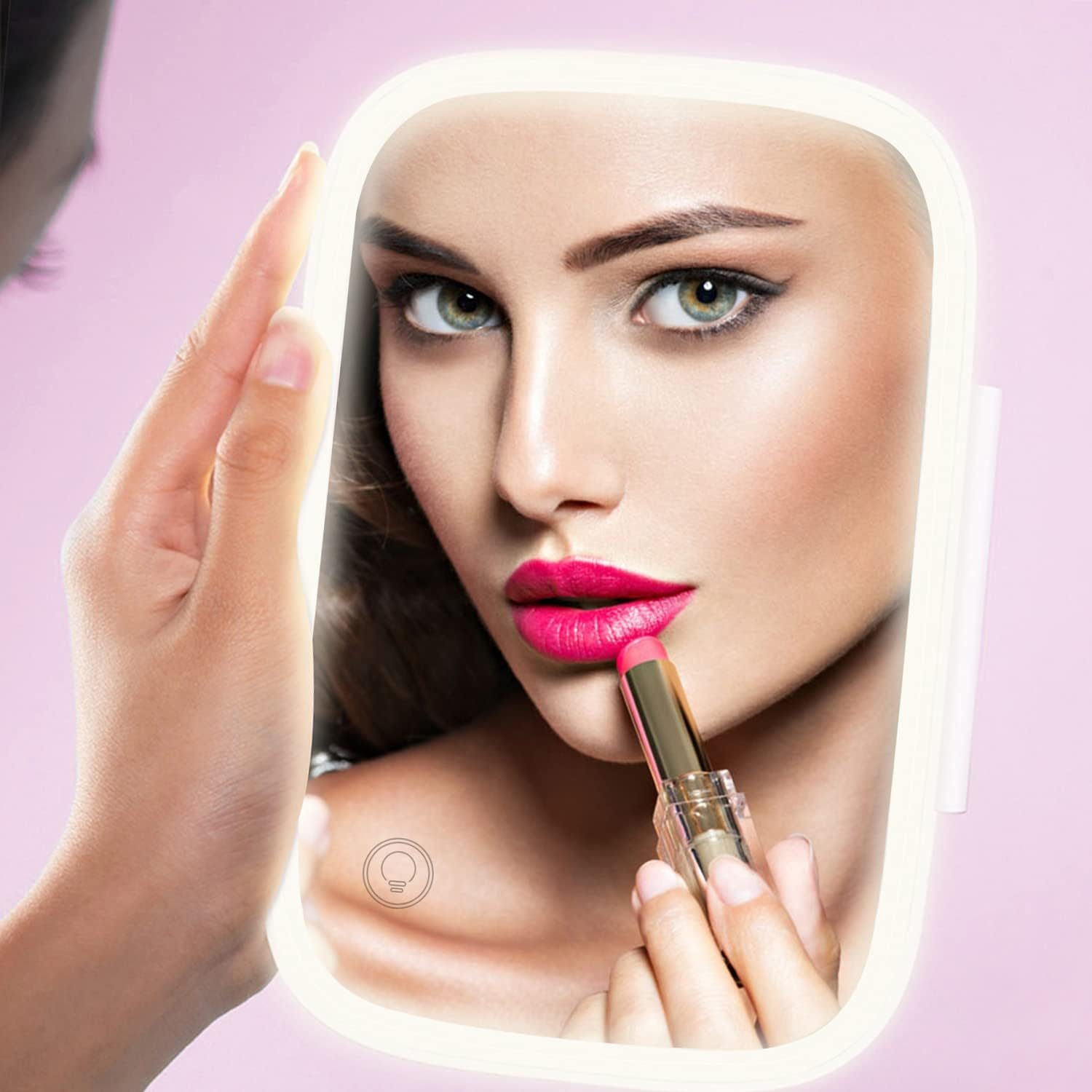 Car Sun Visor Mirror with LED Lights Makeup Sun-Shading Cosmetic Mirror Adjustable Vanity Mirror Clip on Automobile Touch Screen Make up Mirror image number 3