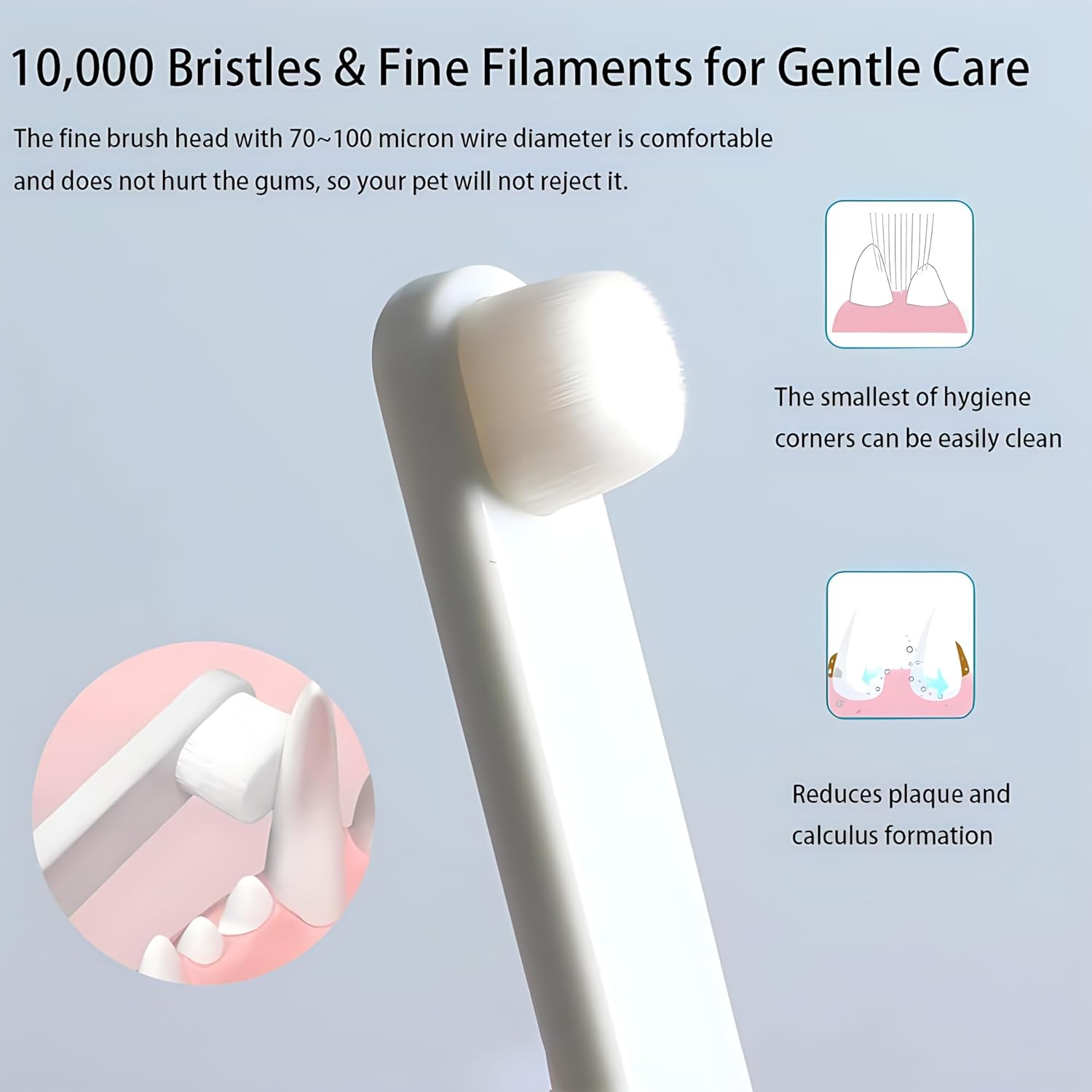 LINGXIYA Pet Dog Toothbrush, Extra Soft Dog & Cat Toothbrushes Dental Cleaning Brushes for Puppy Small Dog and Cat Dogs Teeth Dental Health 2 Pack Kit (White/Green) image number 5