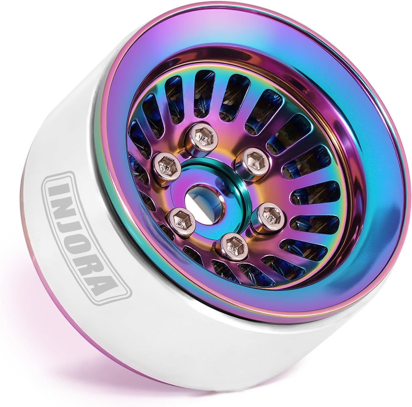 INJORA CNC Aluminium 1.0" Beadlock Wheel Rim for 1/18 1/24 RC Crawler (Full Color) image number 3