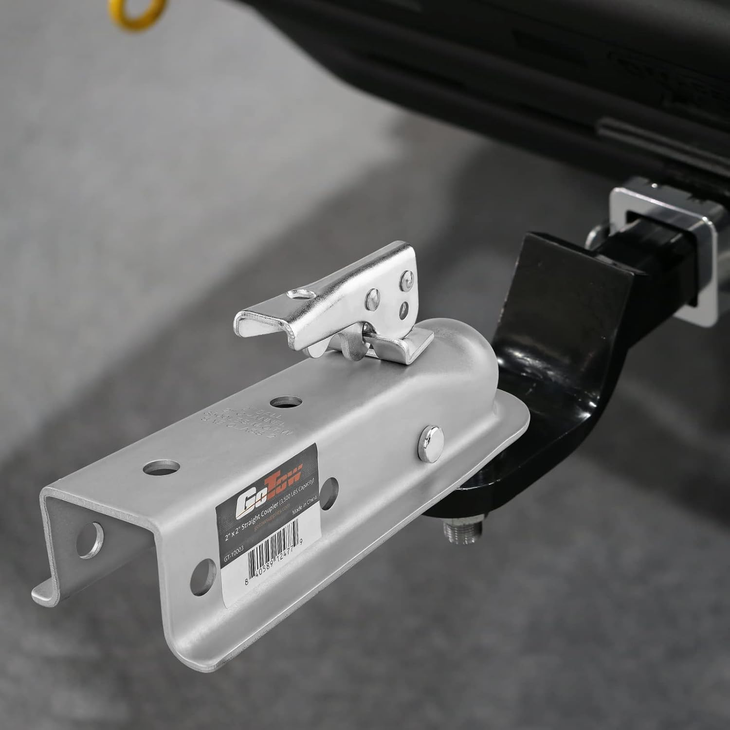 GT-10003 Silver 2" Hitch Ball 2" Channel Straight Coupler, Class 2-For Towing RV, Boat, Camper W/Gtw of 3500Lbs image number 1