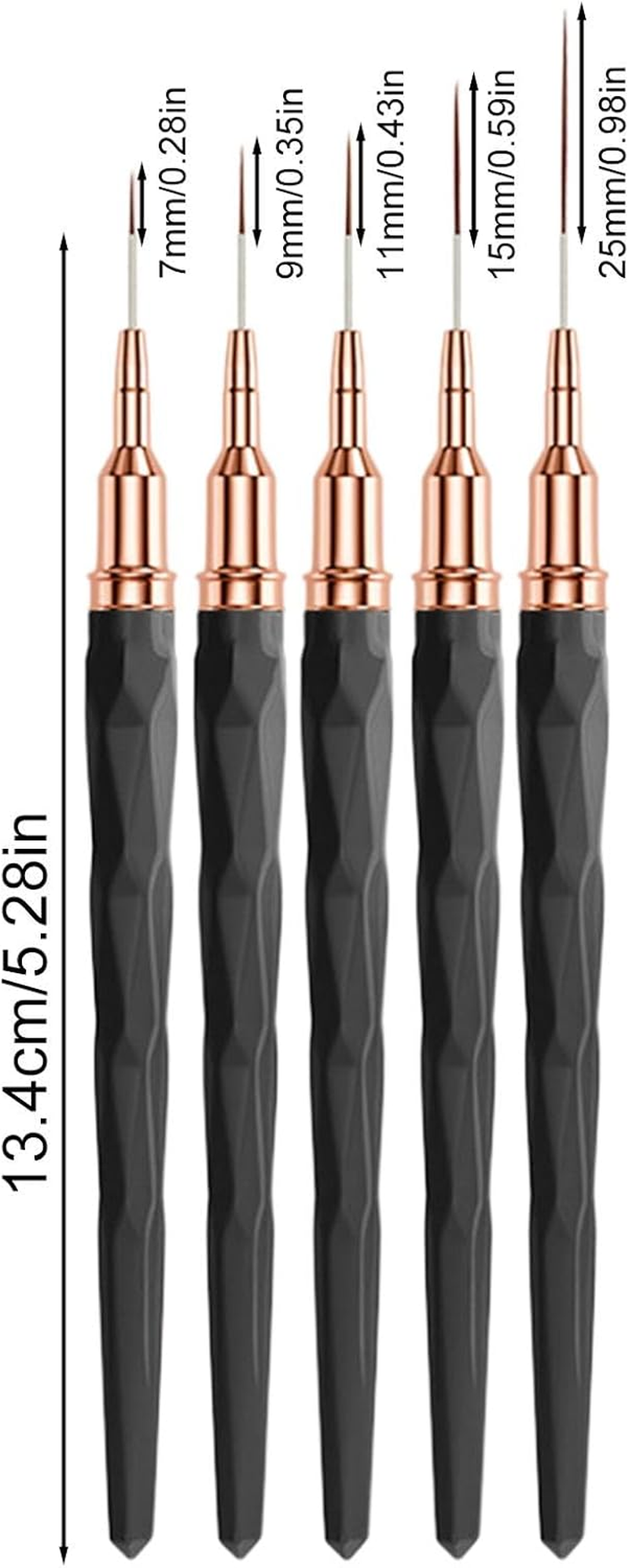Nail Liner Brush | Nail Paint Brush Fine Tips | Sizes 7/9/11/15/25Mm, French Tip Tool Nail Tech Supplies for Women Girls Home Salon image number 6