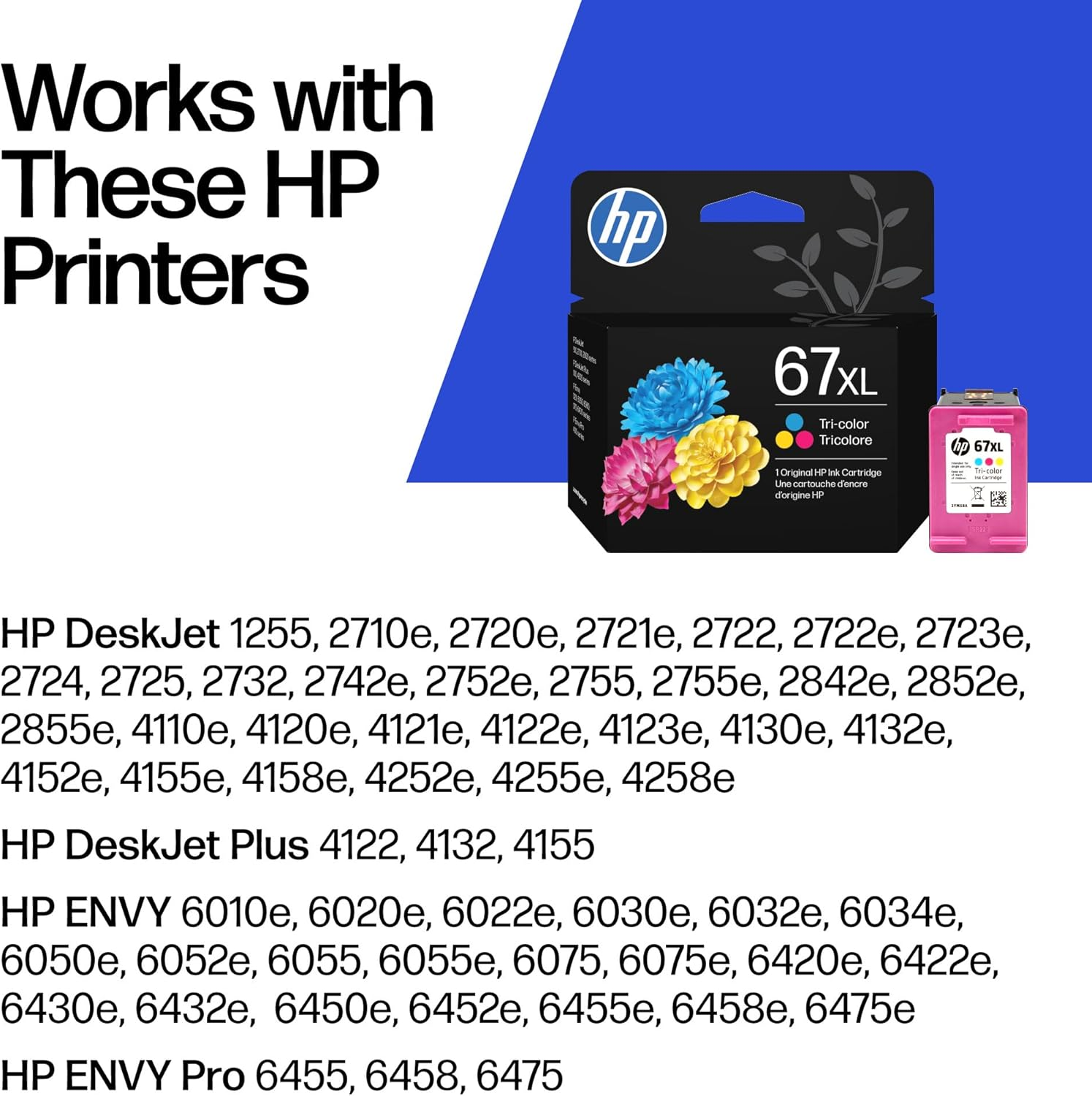 HP 67XL Tri-Color High-Yield Ink Cartridge | Works with HP Deskjet 1255, 2700, 4100 Series, HP Envy 6000, 6400 Series | Eligible for Instant Ink | 3YM58AN image number 4