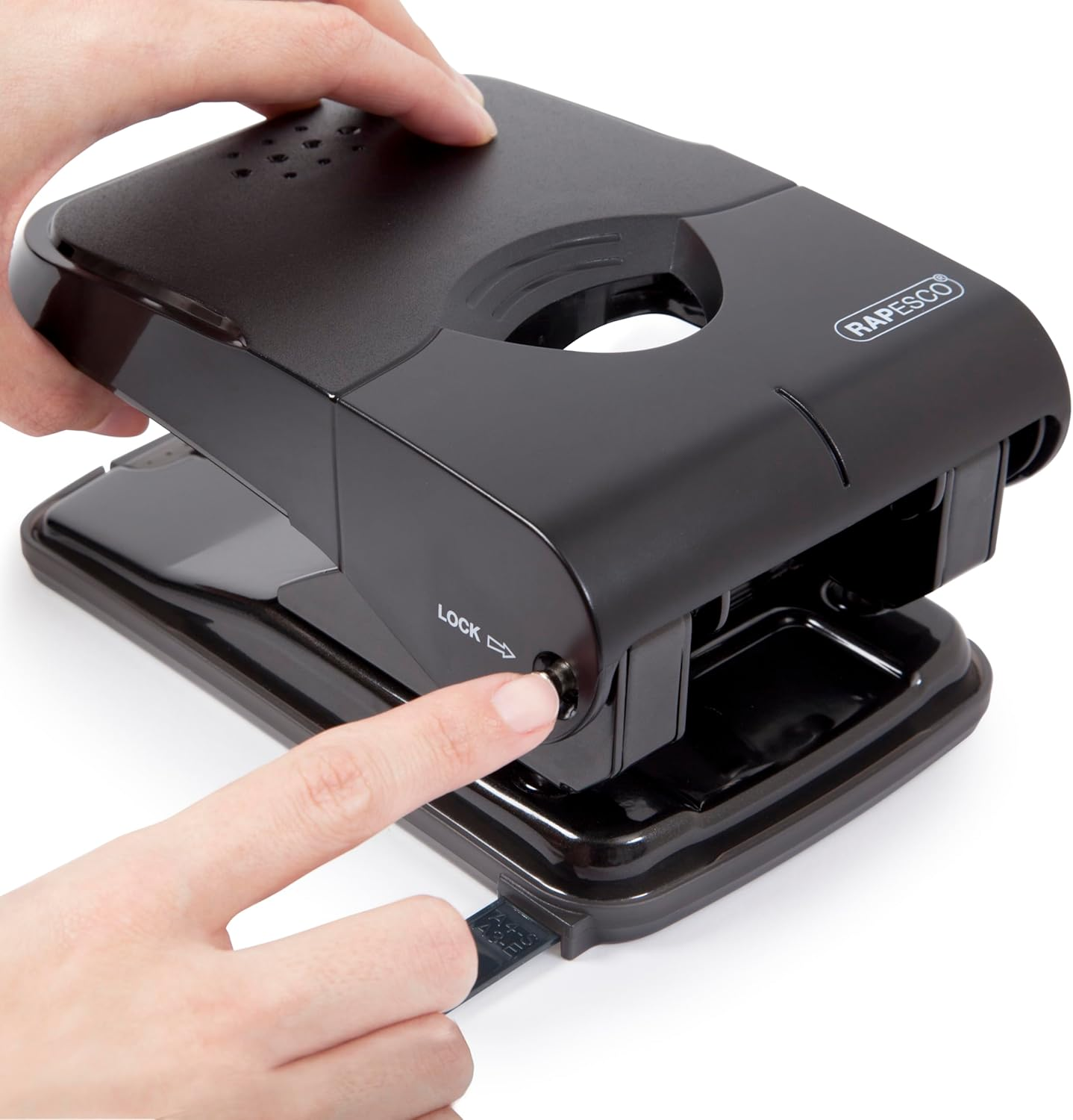 Rapesco 1233 X5-50Ps Less Effort Heavy Duty Hole Punch (50 Sheets) Black image number 3