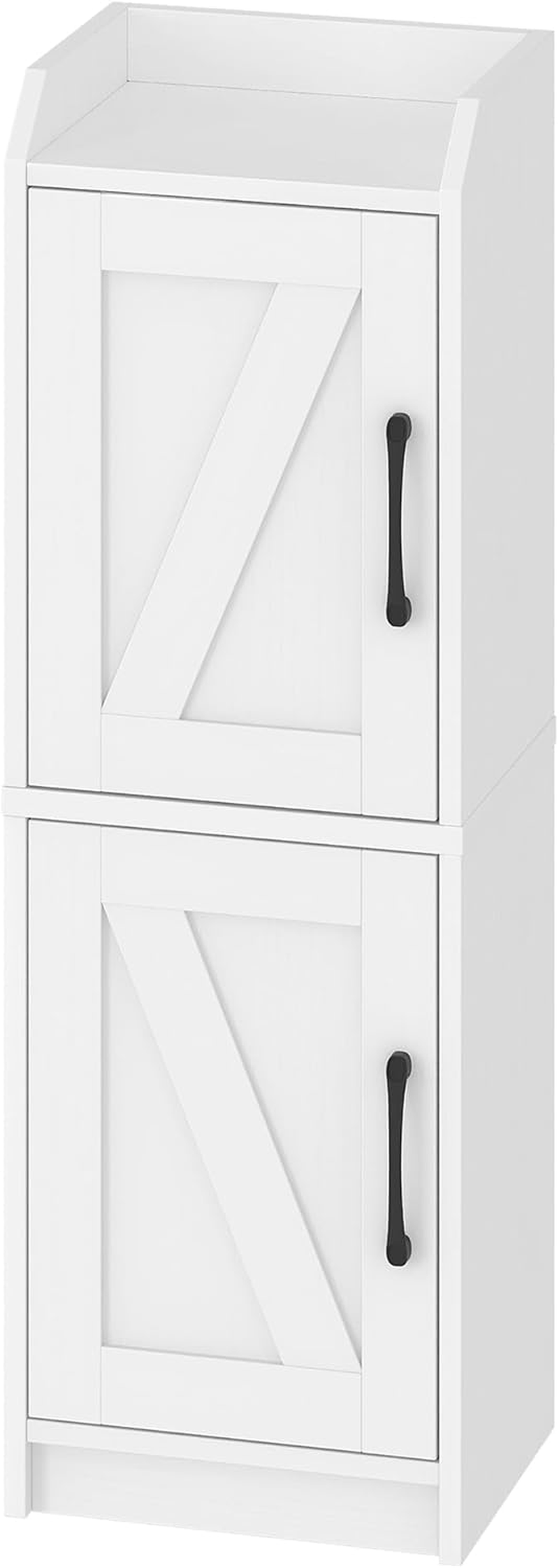 Hzuaneri Bathroom Storage Cabinet, Small Corner Floor Cabinet with Door and Shelves, Narrow Bathroom Organizer and Paper Storage with Adjustable Shelves, for Small Spaces, White BC27113X image number 6