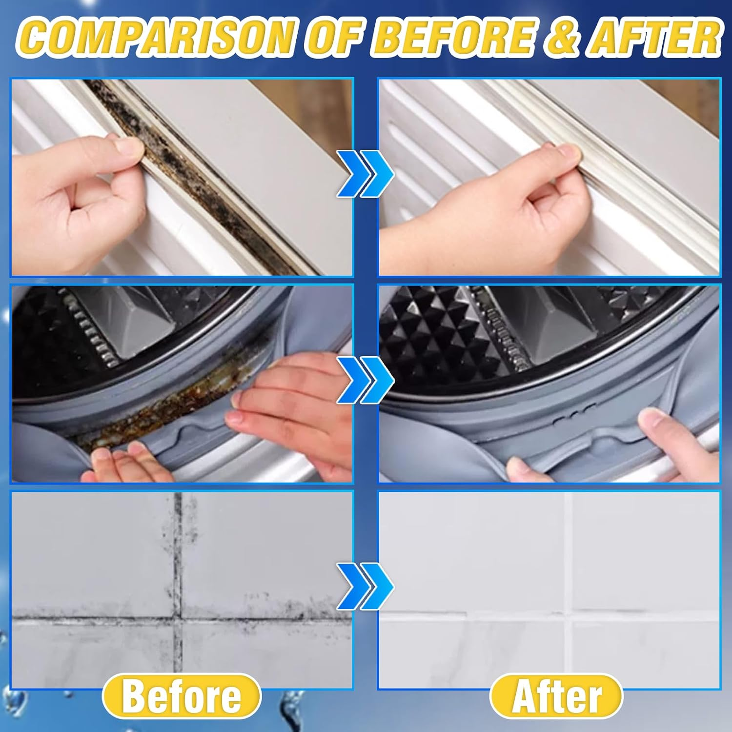 Prowithlin Mould Remover Gel, Powerful Household Washing Machine Cleaner, Black Stain Remove for Refrigerator Strips, Showers, Sink, Tile, Wall, Long-Lasting Bathroom & Grout Cleaning, 1 Pack