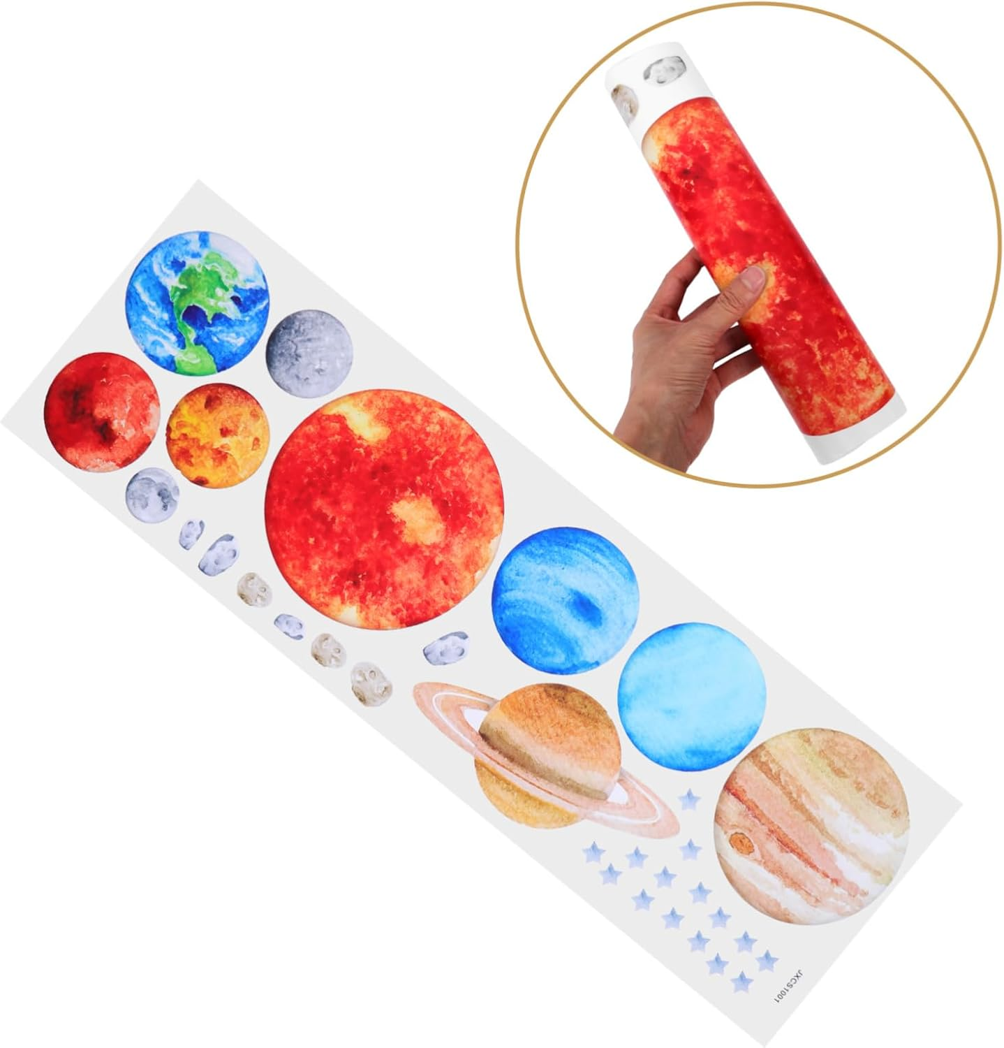 Planet Wall Sticker Solar System Decal for Living Removable Peel and Stick Nursery Decor Nine Planets Wall Art