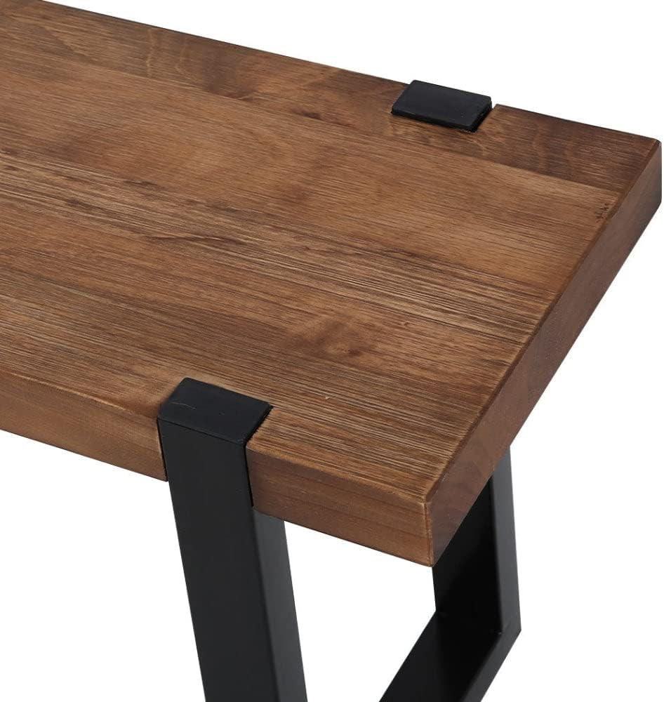 LEVEDE Wooden Dining Bench, Set of 2 Garden Bench Seat Indoor Outdoor, Backless Table Bench for Dining Room, Living Room, Hallway, Terrace (115 X 30 X 47Cm, Brown) image number 1